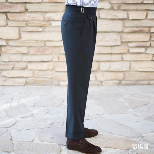 Luigi Botto 自然弹力深蓝色意式工艺裤装 商品图1