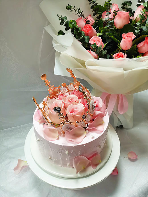 『蛋糕粉色佳人2.5磅、小确幸19支粉玫瑰』单品/组合 商品图3