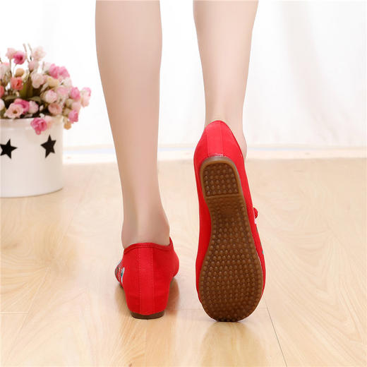 SMY-6521春夏季新款牛筋底内增高老北京绣花古风汉服布鞋 商品图4