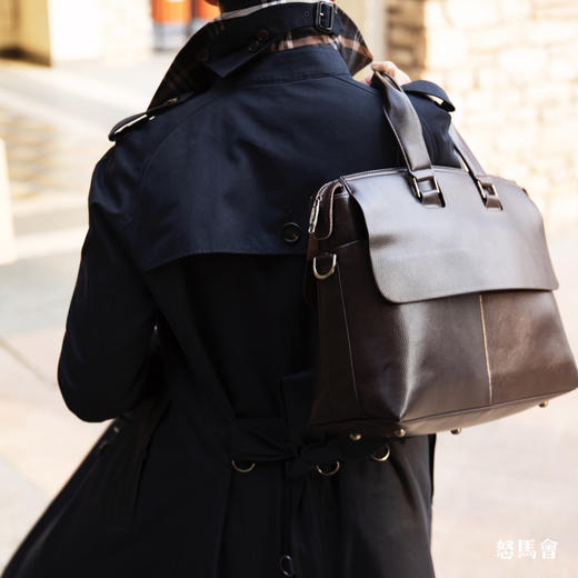 Westminster 插肩袖款日本防渗雨嘎巴甸藏蓝色战壕风衣 商品图2