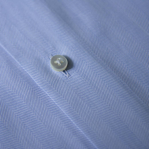 Canclini 80支埃及棉淡蓝色人字纹意式工艺衬衫 商品图5