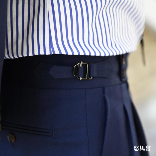 Stylbiella 英式高克重藏蓝色人字纹意式工艺裤装 商品图3