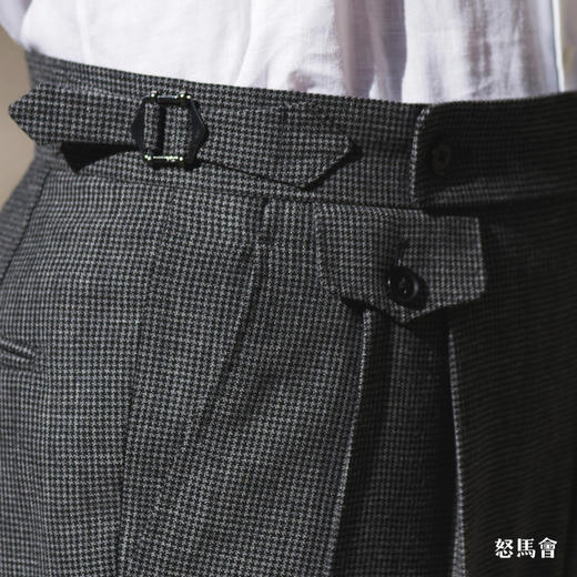 Hardy Minnis Fresco 强捻抗皱深灰色千鸟格意式工艺裤装 商品图7