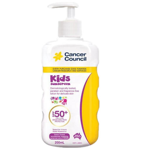 现货~Cancer Council澳美皙儿童专用防晒霜SPF50+ 200ml 防水 商品图0