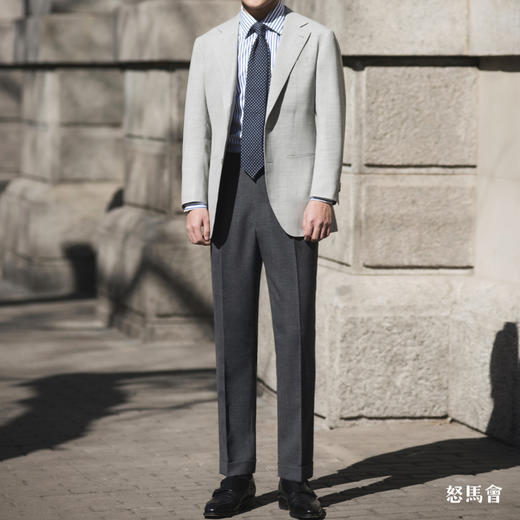 Hardy Minnis Fresco 强捻抗皱深灰色意式工艺裤装 商品图5