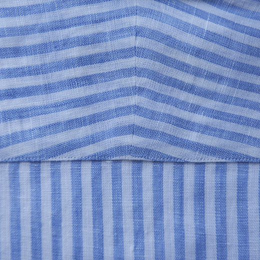 Canclini 亚麻浅蓝条纹意式工艺衬衫 商品图6
