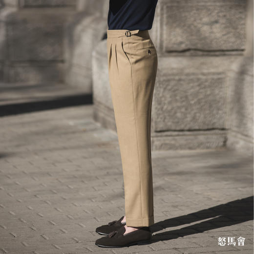 Hardy Minnis Fresco 强捻抗皱黄卡其色意式工艺裤装 商品图3