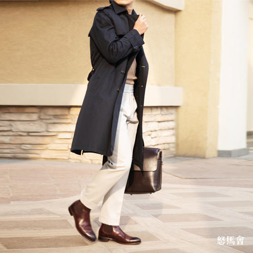 Westminster 插肩袖款日本防渗雨嘎巴甸藏蓝色战壕风衣 商品图1