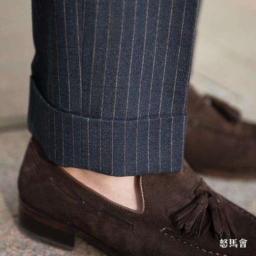 Reda ATTO 防污抗皱蓝色条纹意式工艺裤装 商品图4