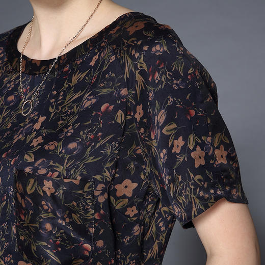 LMJR-9022中年时尚香云纱套装桑蚕丝短袖T恤哈伦裤妈妈装WY 商品图3