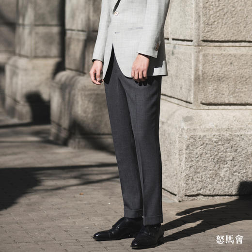 Hardy Minnis Fresco 强捻抗皱深灰色意式工艺裤装 商品图4