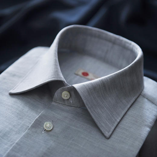 Canclini 棉麻淡灰色意式工艺衬衫 商品图2