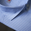 Canclini 90支双股纱埃及棉蓝条纹意式工艺衬衫 商品缩略图3