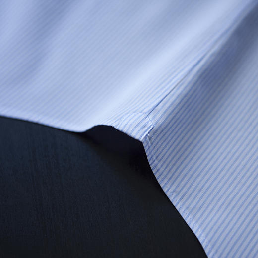 Canclini 90支双纱蓝色条纹意式工艺衬衫 商品图7