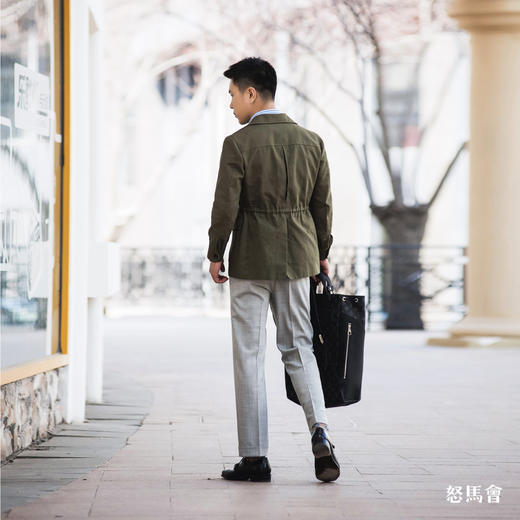 Sojitz 棉质牛津纺墨绿色游猎夹克 商品图2