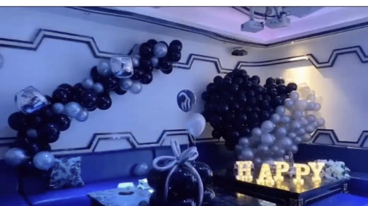 个性黑灰色系生日现场布置 商品图2