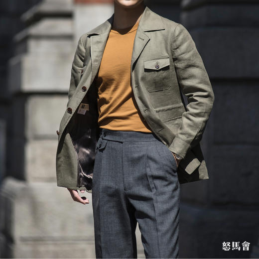 Baird Mcnutt 爱尔兰亚麻绿卡其游猎夹克 商品图0