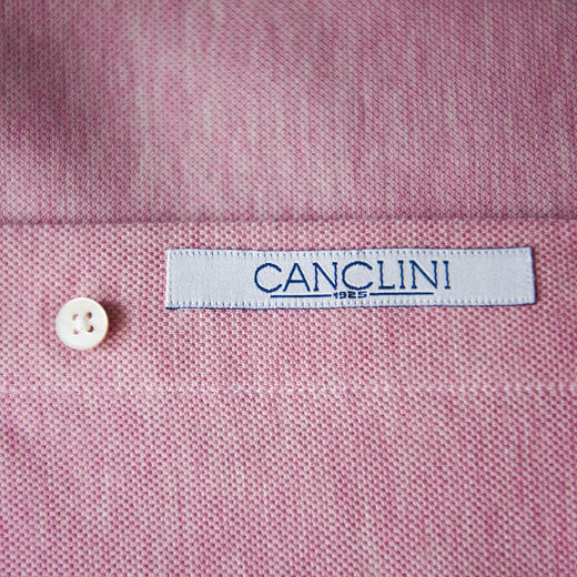Canclini 90支双股纱埃及棉珠地针织粉色意式工艺衬衫 商品图6