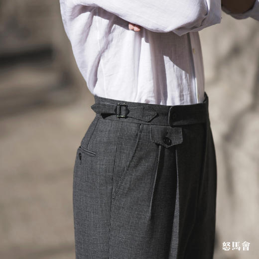 Hardy Minnis Fresco 强捻抗皱深灰色千鸟格意式工艺裤装 商品图6