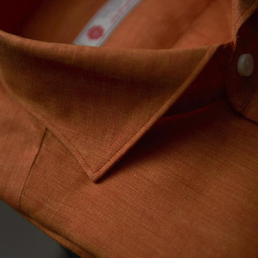 Canclini 法国亚麻橙色意式工艺衬衫 商品图3