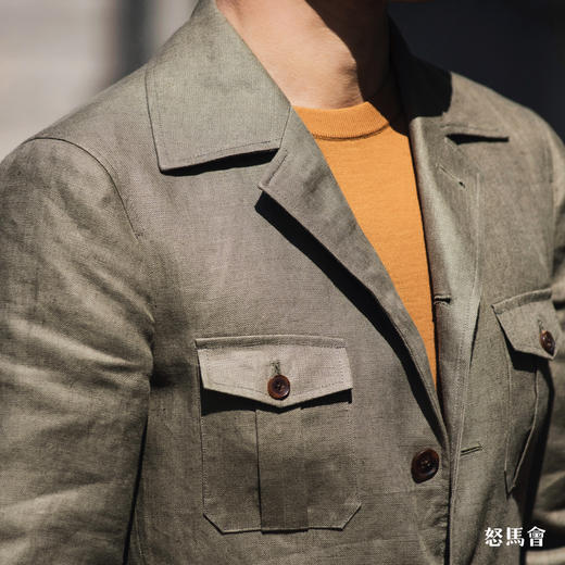 Baird Mcnutt 爱尔兰亚麻绿卡其游猎夹克 商品图3