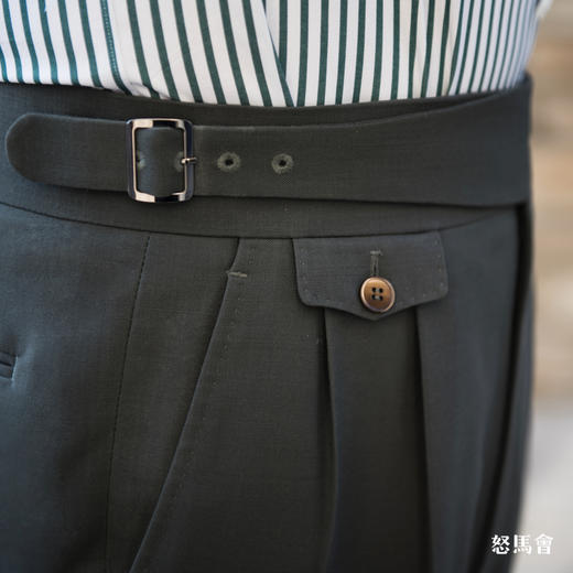 Hardy Minnis Fresco Lite 强捻抗皱绿色意式工艺裤装 商品图3