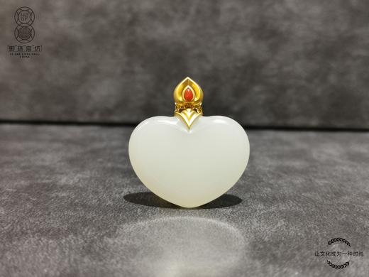 【御珠宫坊】金镶羊脂白玉吊坠 商品图0