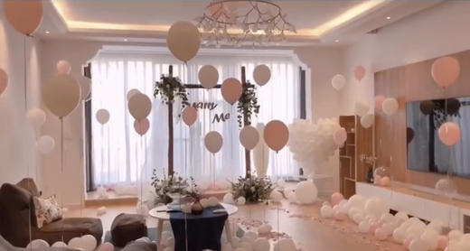 甜美粉白色浪漫表白求婚现场布置 商品图0