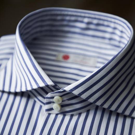 100支双股蓝白条纹意式工艺衬衫 商品图2
