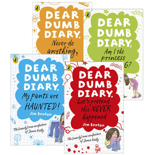 呆呆日记1-4册套装 英文原版书籍 Dear Dumb Diary 傻丫头日记 商品图0