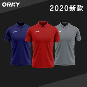 ORKY沃恺足球服男POLO衫定制透气T恤印LOGO刺绣翻领短袖文化衫