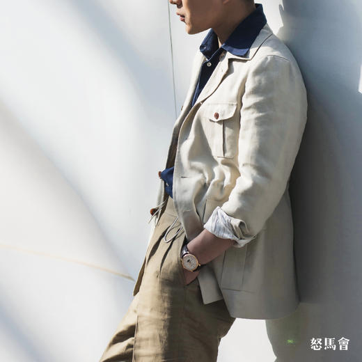 Baird Mcnutt 爱尔兰亚麻燕麦色游猎夹克 商品图0