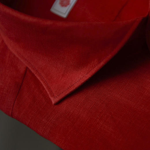 Canclini 法国亚麻红色意式工艺衬衫 商品图3