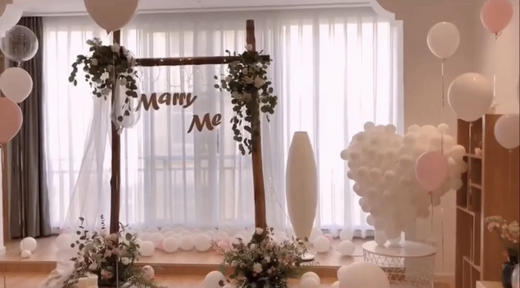 甜美粉白色浪漫表白求婚现场布置 商品图2