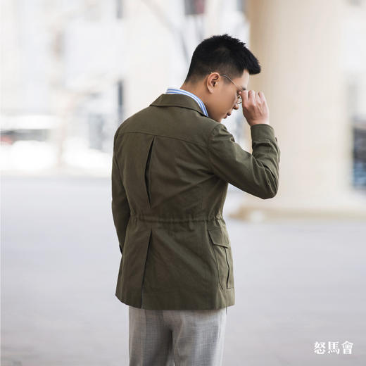 Sojitz 棉质牛津纺墨绿色游猎夹克 商品图1