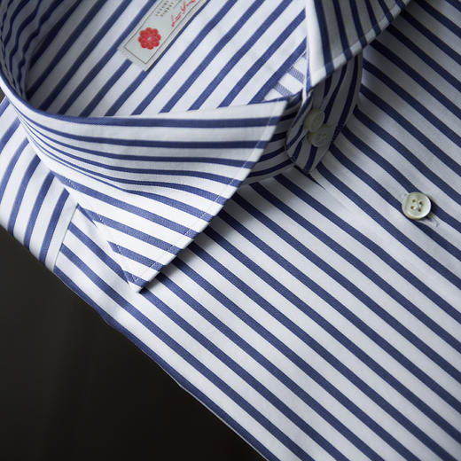 100支双股蓝白条纹意式工艺衬衫 商品图1