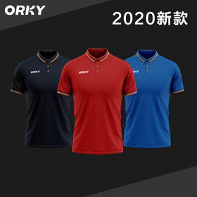 ORKY沃恺足球夏季运动短袖商务休闲t恤男polo衫定制翻领T恤文化衫