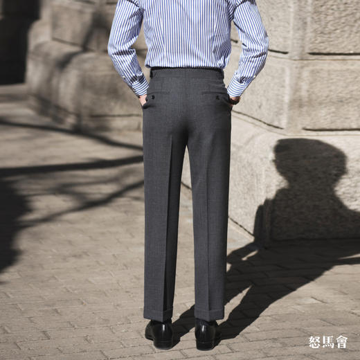 Hardy Minnis Fresco 强捻抗皱深灰色意式工艺裤装 商品图2