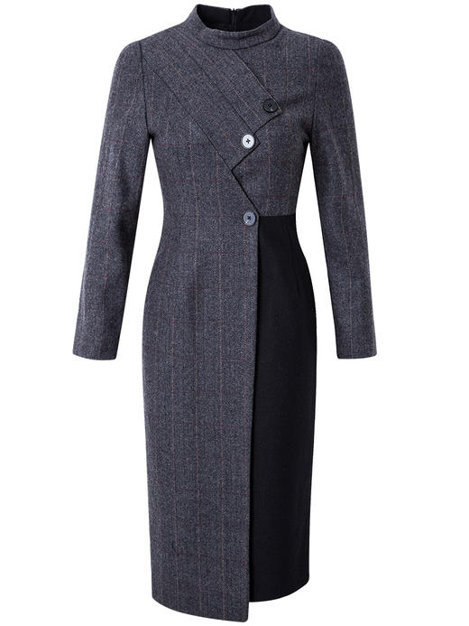 FMY-28110新款时尚修身拼接中长款打底裙 商品图1