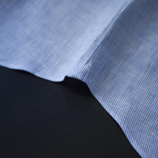 Canclini 亚麻浅蓝色细条纹意式工艺衬衫 商品图7