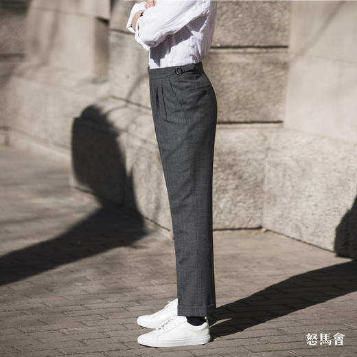 Hardy Minnis Fresco 强捻抗皱深灰色千鸟格意式工艺裤装 商品图4