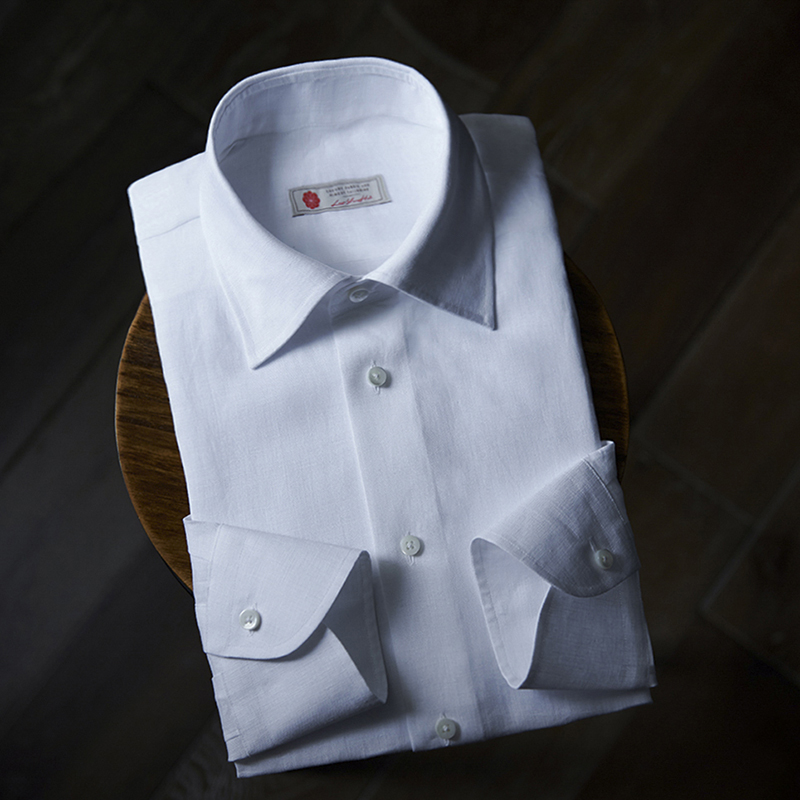 Canclini 法国亚麻白色意式工艺衬衫