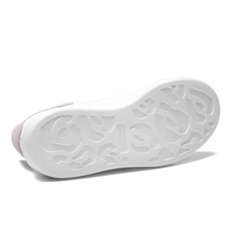 【一】ALEXANDER MCQUEEN 麦昆小白鞋女士牛皮撞色系带平底休闲运动鞋女鞋  白色粉尾 553770 WHGP7 9182 商品图3