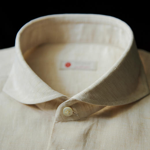 Stylbiella 法国亚麻米白色意式工艺衬衫 商品图3