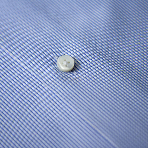 Canclini 90支双股蓝色细条纹意式工艺衬衫 商品图5