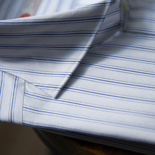 Canclini 埃及棉蓝白条纹意式工艺衬衫 商品图3