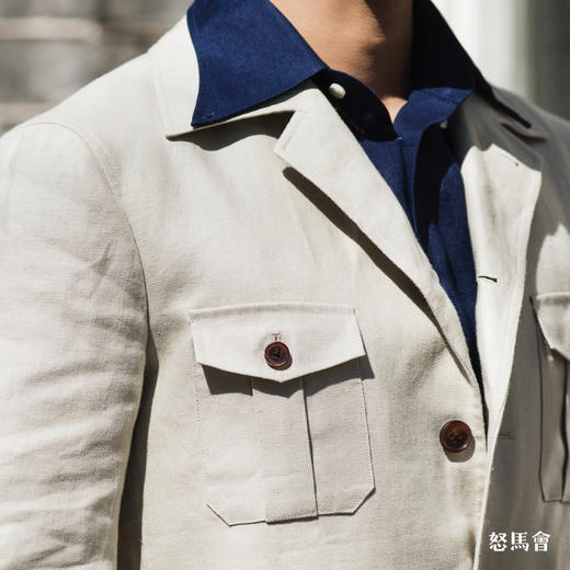 Baird Mcnutt 爱尔兰亚麻燕麦色游猎夹克 商品图6