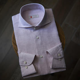 Canclini 亚麻粉色意式工艺衬衫