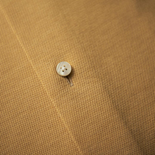 Canclini 90支双股埃及棉珠地针织姜黄色意式工艺衬衫 商品图5