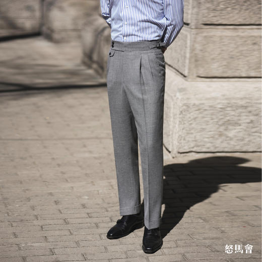 Hardy Minnis Fresco 强捻抗皱灰色意式工艺裤装 商品图2